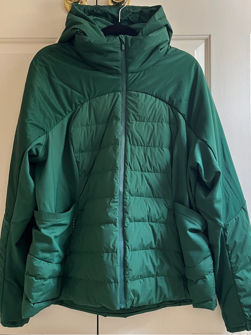 LN!🍒LULULEMON sz 10 DOWN FOR IT ALL JACKET 700-Fill EVERGLADE GREEN ~ HOOD!